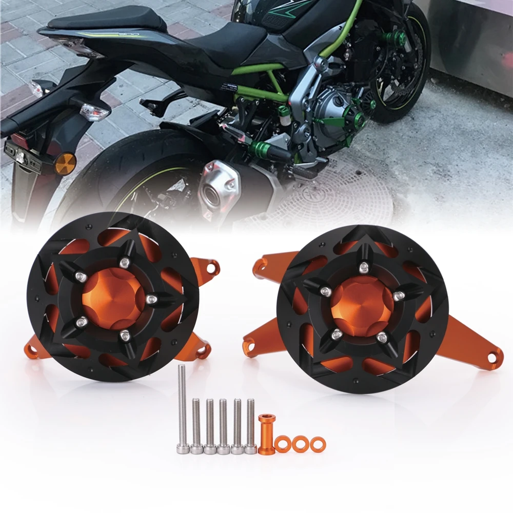Orange CNC алюминиевый мотоциклетный защитный боковой Чехол для двигателя Stator, защитный чехол, зеленый, черный, синий, красный, титановый для Kawasaki Z900 - Цвет: Orange