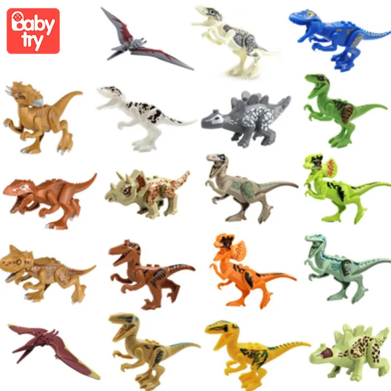 

8pcs/set Flame Tyrannosaurus Stygimoloch Model Building Model Blocks Toys Dinosaurs Jurassic World Park For Children Boy