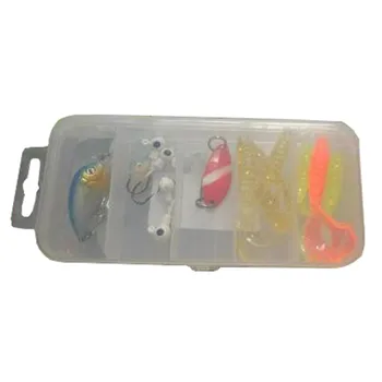 Caja de plástico para Señuelos de pesca, contenedor organizador de almacenamiento, 5 compartimentos, Caja de herramientas de pesca, Envío Gratis