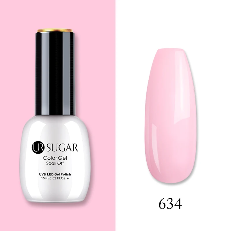 634 Ur Sugar, 15 мл, Цветной Гель-лак, гибридный лак для ногтей, для маникюра, УФ-светодиодный Полупостоянный гель для ногтей, впитывающий Гель-лак, базовое верхнее покрытие - Цвет: 634