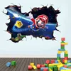 Pegatina de pared 3D dibujo de Mario Bros para habitación de niños, calcomanías para guardería, decoración de vinilo para el hogar, Mural para dormitorio, juego de sala de estar, póster ► Foto 2/6