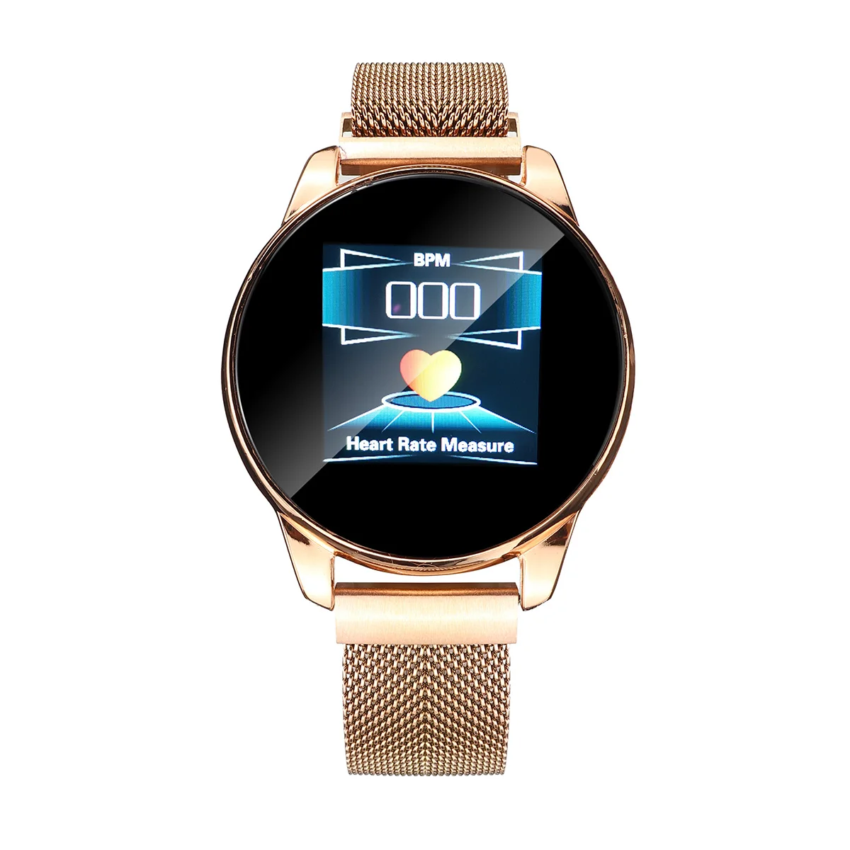 Gold Steel band KINCO, умные часы, bluetooth, водонепроницаемые, для фитнеса, здоровья, трекер, кровяное давление, Heartrate, наручные часы, спортивные часы, 1,3 дюймов, ips экран - Цвет: Gold Steel band