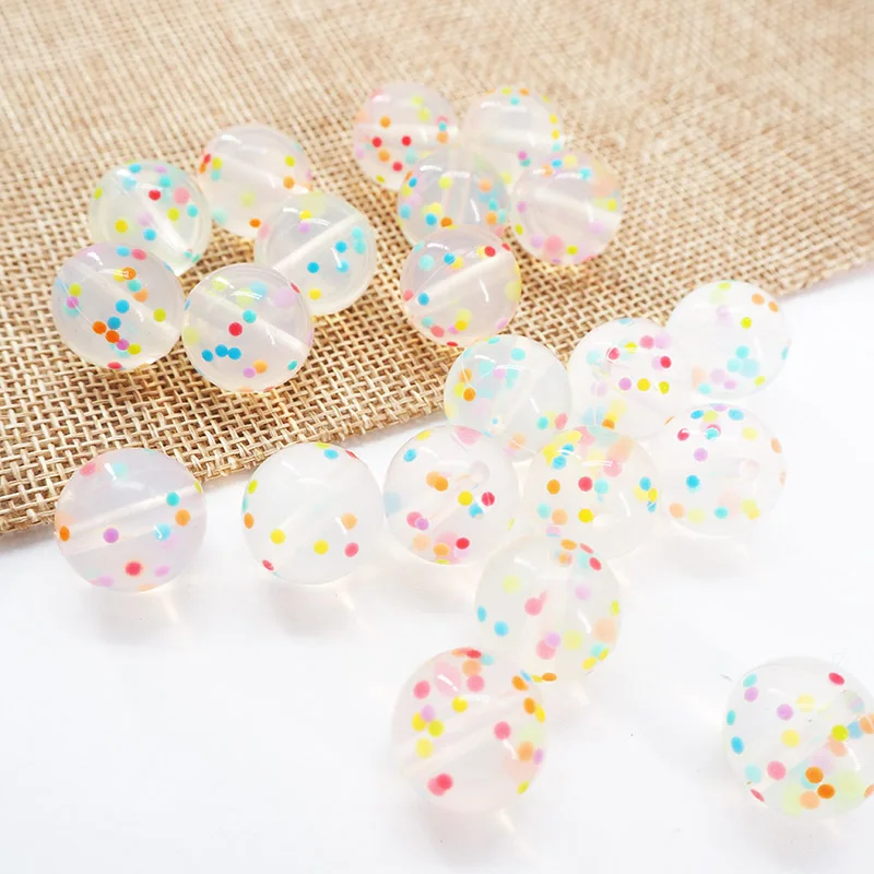 Chenkai 10PCS 15mm Crystal Gritty Beads Silicone Beads Teether Food Grade DIY Baby Jewelry Necklace Chain Crafts Accessories