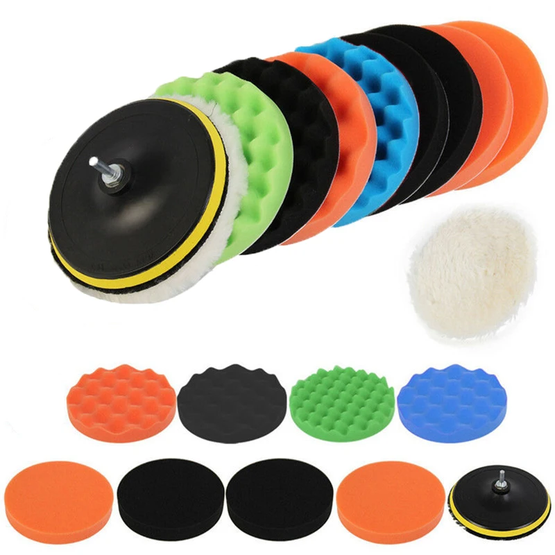 11 Pcs 3-Inch Polishing Pads Kit, Car Buffer Polisher Kit Drill