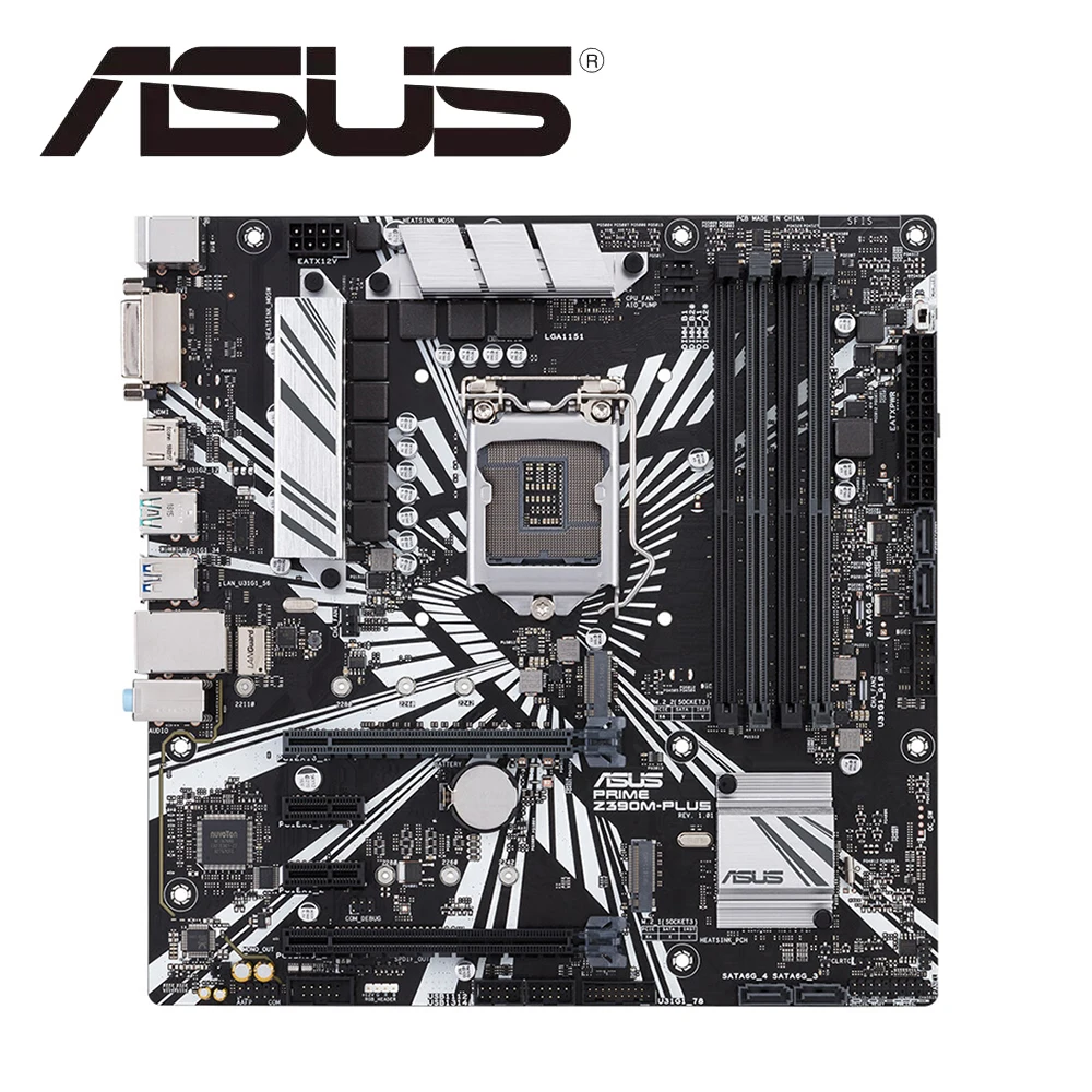 

ASUS PRIME Z390M-PLUS Z390 Chipset LGA 1151 Socket Desktop Motherboard Dual Channel DDR4 Micro ATX Mainboard PCI-E 3.0