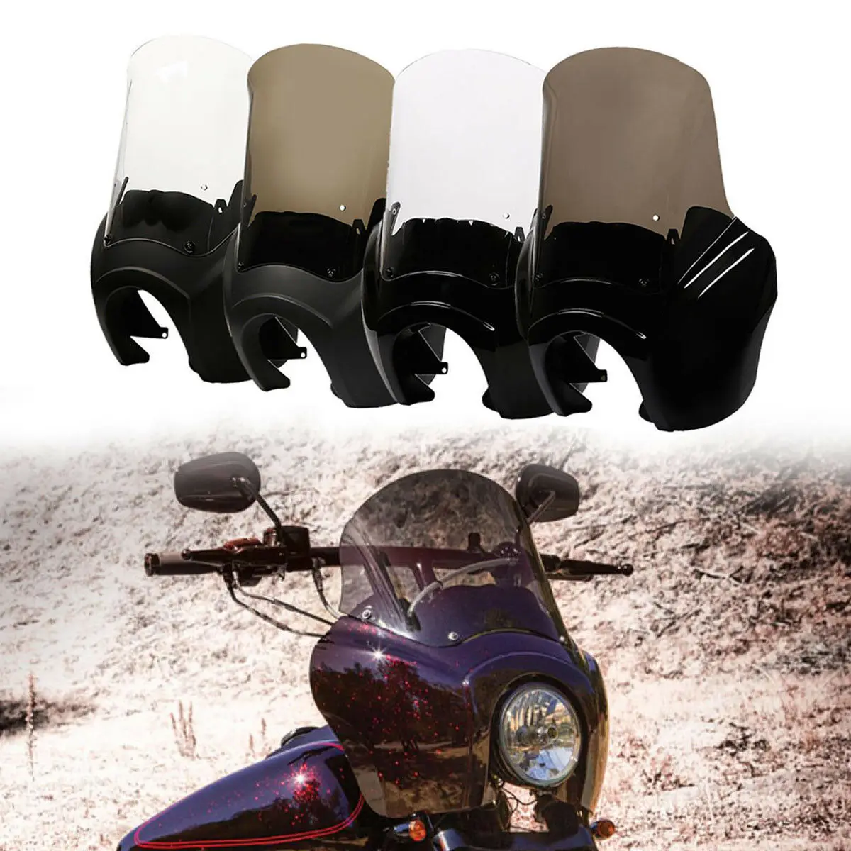 Передняя обтекатель мотоцикла с 15 ''ветровым стеклом для Harley Dyna Wide Glide Fat Bob