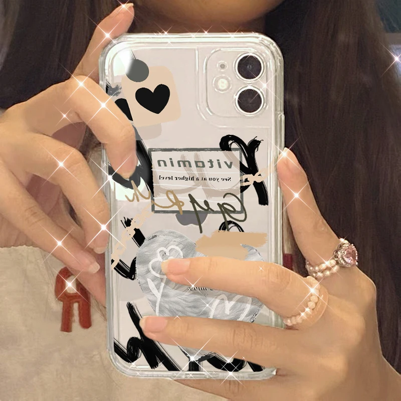 For Huawei P20 P30 P40 Lite Pro Mate 20 30 40 Case Famous Logo Love Heart Transparent Soft TPU Cover | Мобильные телефоны и