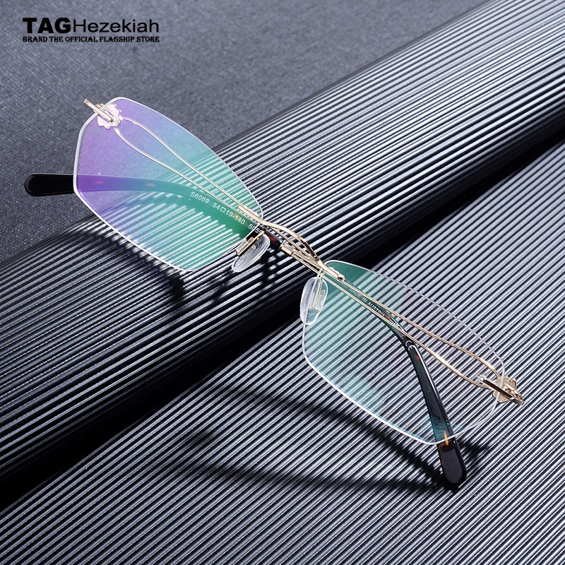 2020 Brand Rimless glasses frame women myopia frame glasses eye glasses frames for women spectacle frames myopia eyeglasses 6069