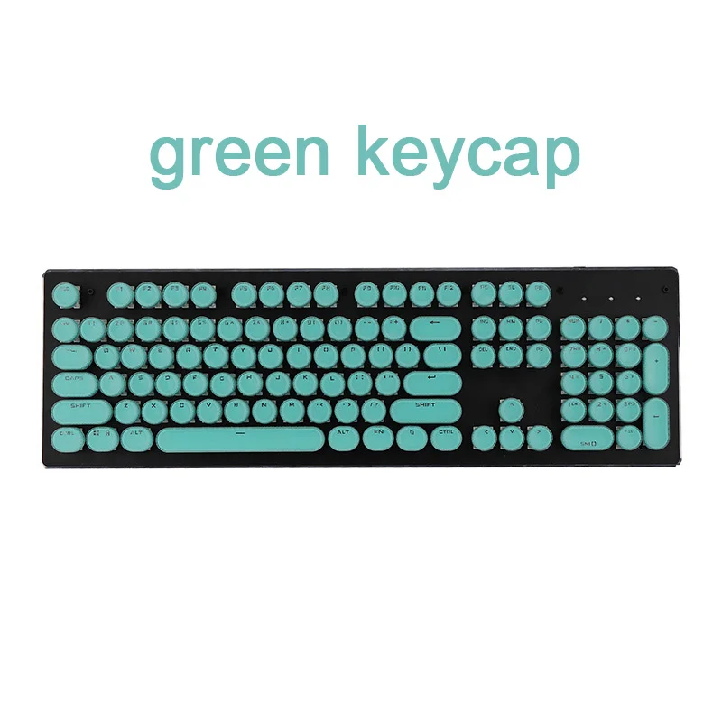 Green 104 шт. Ретро Стиль Keyscaps ключи с причудливыми светодиодный цветной светильник для игровая механическая клавиатура стимпанк ПЕЧАТНАЯ МАШИНКА с круглым - Цвет: Green
