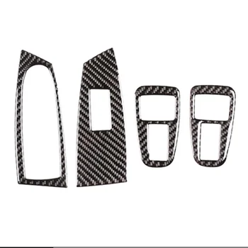 

car windows glass lift switch decorative stickers with real carbon fiber (soft) for BMW 5 Series GT interior modification