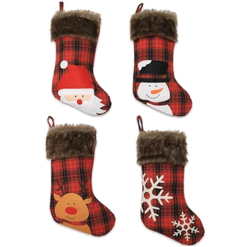 

Christmas Decorations Felt Stickers Christmas Socks Gift Candy Bag Christmas Tree Window Pendant