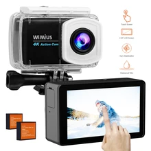 Спортивная экшн-видеокамера Wimius L3 Ultra HD 170D 4 K, Экшн-камера 6MP 2,45 '', Спортивная HD видеокамера с ЖК-дисплеем, водонепроницаемая камера 30 м