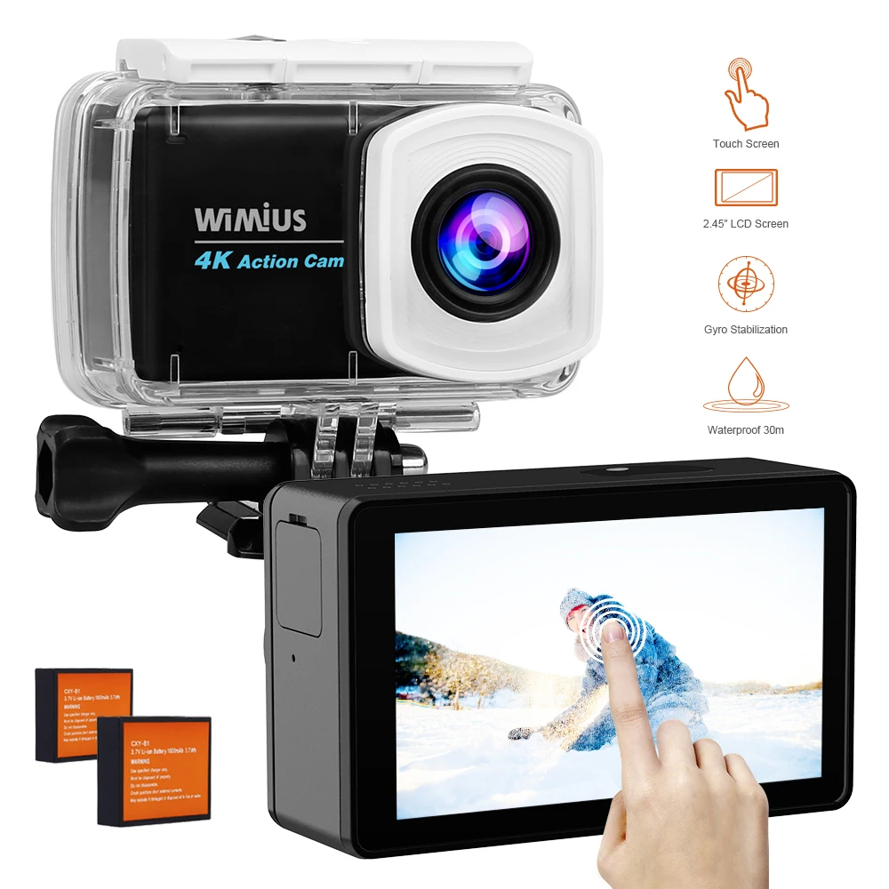Wimius L3 Ultra HD спортивная экшн видеокамера 2 45 ''lcd 170D 4K Экшн камера 6MP Спортивная 30 м