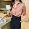 Silk Shirts Women White Shirt Women Long Sleeve Shirt Blouse Office Lady Satin Silk Blouse Tops Plus Size Woman Basic Shirt Top ► Photo 3/6