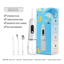 

Oral Irrigator USB Rechargeable Water Floss Portable Dental Water Flosser 350ml Irrigator Dental Teeth IPX7 Waterproof Cleaner