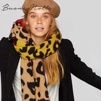 

2019 new arrival imitated cashmere scarves women colorful leopard blanket scarf lady winter thick warm shawl wraps brand scarf