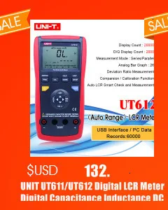 UNI-T UT612 USB интерфейс 20000 отсчетов частота индуктивности Тест отклонение коэффициент измерения LCR метров с коробкой