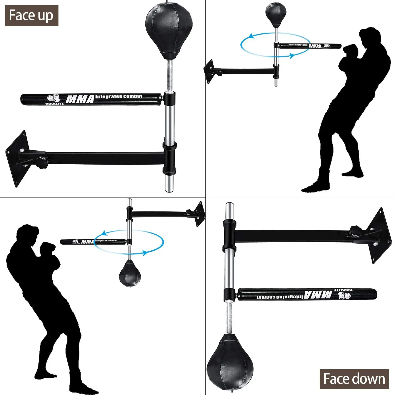 Wall Mount Reflex Boxing Trainer, 360° Rotating Boxing Bar W/ Punching  Ball, 1 Unit - Kroger