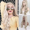 FACHOUFEE Synthetic Hair Lace Front Wigs with Natural Hairline Ash Blonde Color Hair Heat Resistant Fiber Hair Glueless Lace Wig 1