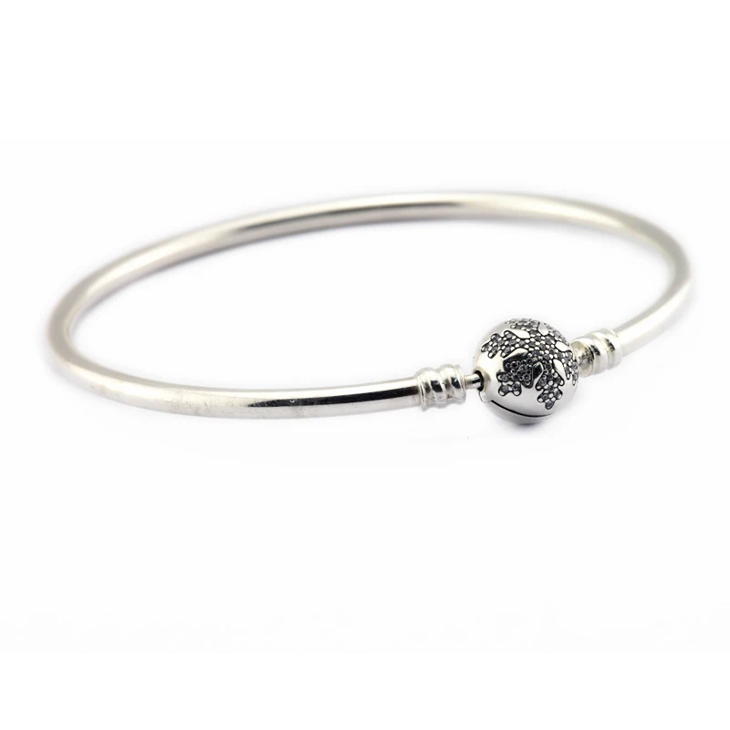 Unique Snowflake Moments Silver Bangles For Jewelry Making Sterling Silver Jewelry For Woman DIY Beads Fashion Silver Bracelets