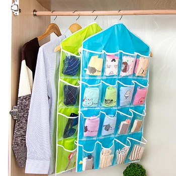 

1 Pc Hanger Storage Organizer Hanging Bag For Underwear Bra Socks Multi-function Waterproof Wardrobe Organizer For Home Storage