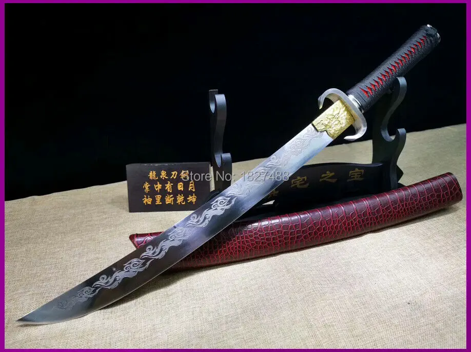Для китайского кунг-фу Broadsword Sword WuShu Da Dao сильный высокий клинок из марганцевой стали острый на открытом воздухе кемпинг нож боевой меч