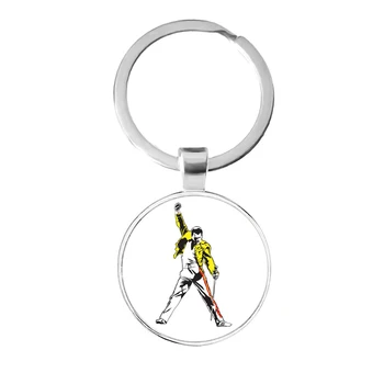 

Freddie Mercury 25mm Glass Cabochon Keychains Cute Jewelry Accessories For Men Women Key Rings Key Holder Gift