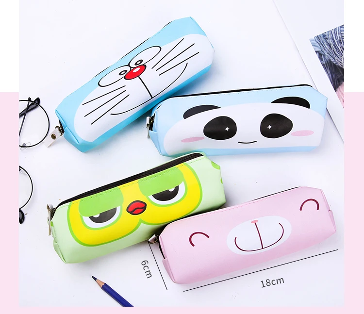 Милый чехол-карандаш kawaii с изображением животных, кошек, утки, панды, пенал для школьников, студентов, офиса, канцелярских принадлежностей, сумка для хранения карандашей, подарок для детей