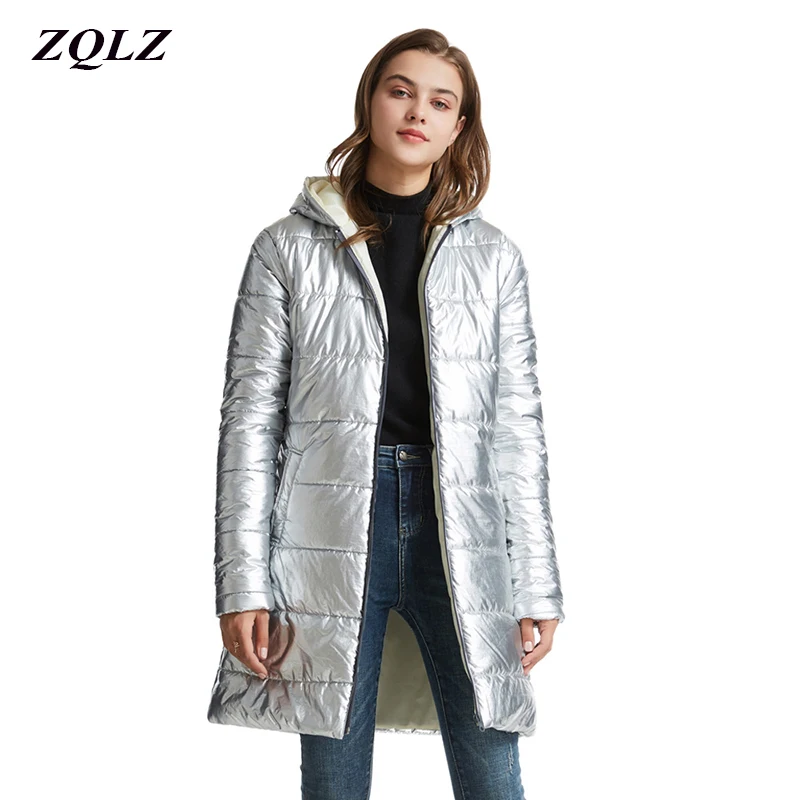 Zqlz 2019 зимний пуховик водонепроницаемый теплый женский плюс размер 4xl тонкий