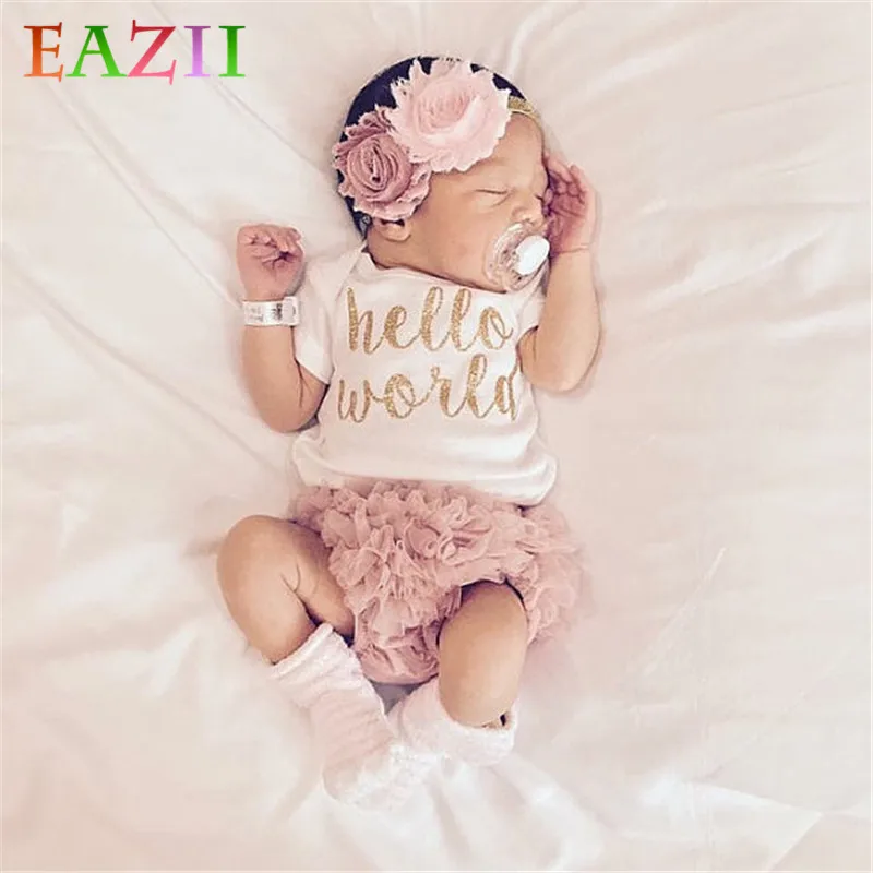 EAZII-Hello-World-Print-Newborn-Infant-Baby-Girl-Romper-Jumpsuit-With-Underwear-Short-Sleeve-Sunsuit-Summer