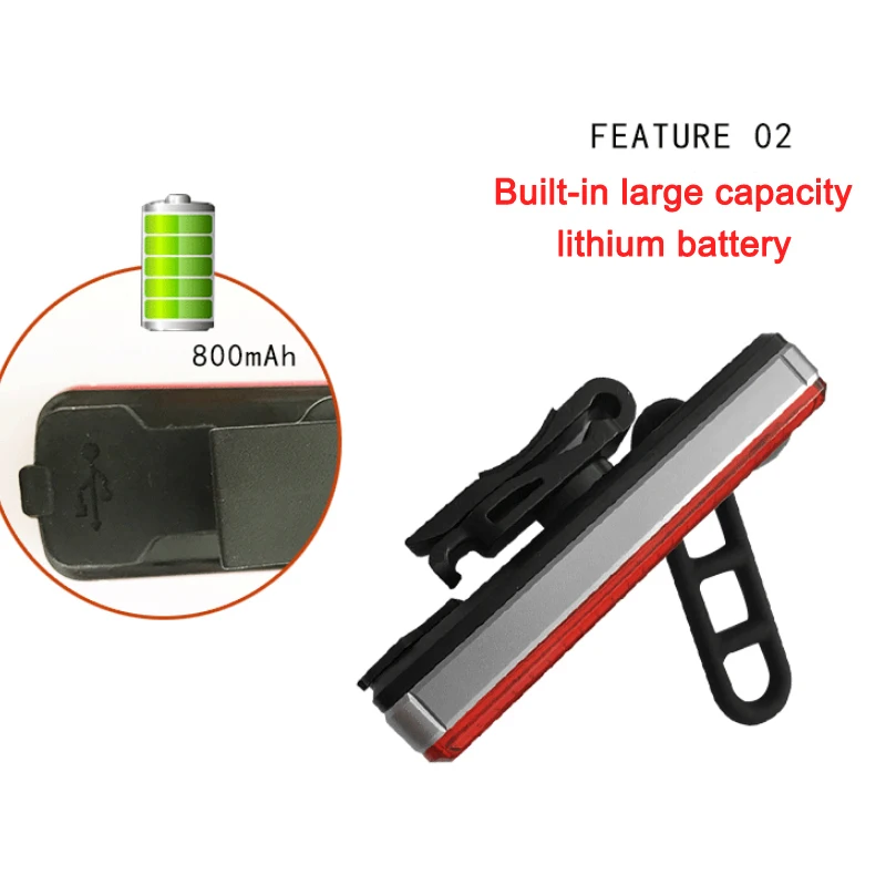 Flash Deal Bike Bicycle Rear Front USB Rechargable COB Bike Light Lamp Red Light 360 Degrees Rotation 8 Modes &T8 2