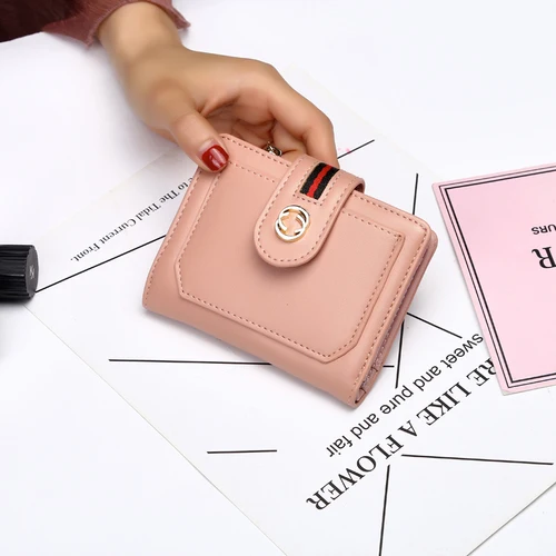 Роскошный кошелек, женские сумки, дизайнерские, Monederos Para Mujer, новинка, короткий, известный бренд, роскошный женский кошелек, кошелек, Carteras Poitfel - Цвет: Розовый