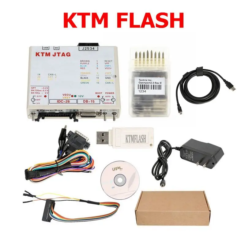 KTMFLASH V1.95 ECU программист и трансмиссия инструмент для обновления электропитания KTM Flash DiaLink J2534 кабель - Цвет: KTM FLASH FULL SET