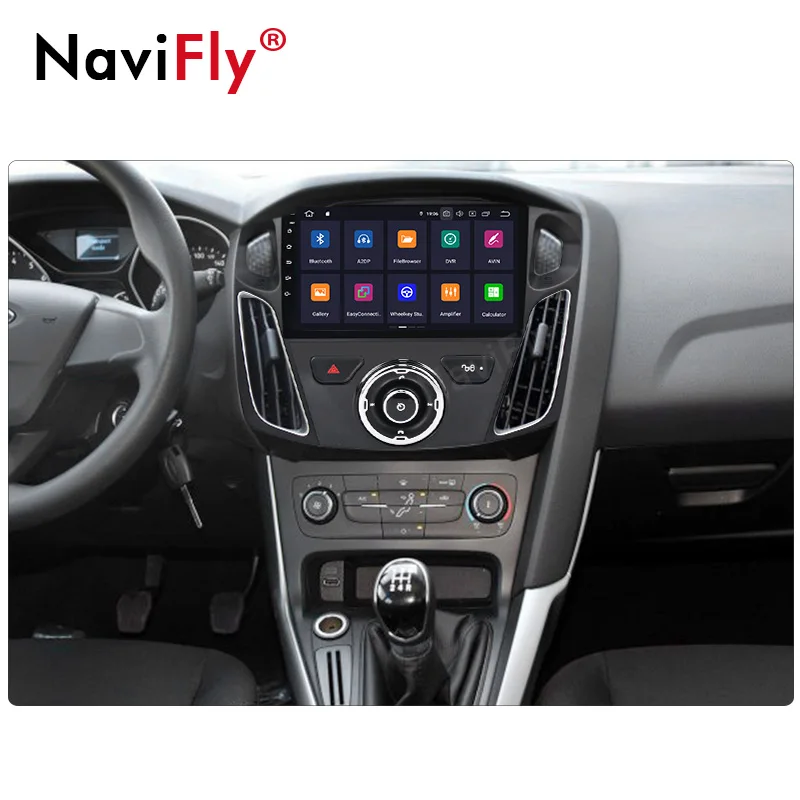 NaviFly ips DSP 4 Гб+ 64 ГБ 9 дюймов Android 9 Мультимедиа автомобильный радиоприемник проигрыватель для 2011 2012 2013- Ford Focus Стерео gps навигация