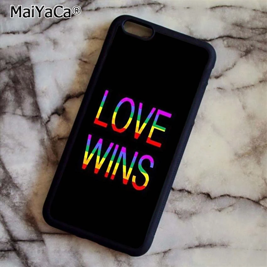 MaiYaCa Gay Lesbian LGBT Rainbow Pride Love Wins Phone Case Cover For iPhone 5 6s 7 8 plus 11 pro X XR XS max SamsungS7 S8 S9 |