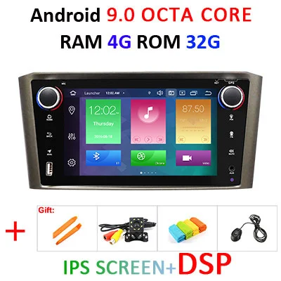 DSP " ips экран 64G Android 9,0 Автомобильный gps радио для Toyota Avensis T25 2002-2008 Навигация стерео аудио без DVD плеер головное устройство - Цвет: 9.0 4G 32G IPS DSP