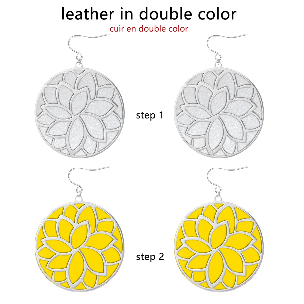 Cremo 2021 New Drop Boucle Oreille Femme Stainless Steel Flower Earring Interchangeable Leather Band Trendy Jewelry