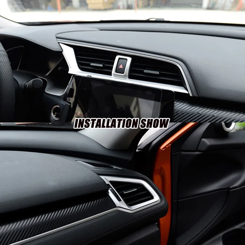 

For Honda Civic 2016 2017 2018 Accessories ABS Chrome Front Air Vent Outlet Dashboard Console Frame Trim Cover Molding