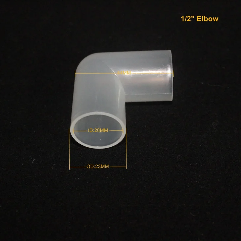 NuoNuoWell 3/" 1/2" соединитель для труб, Пластиковые полупрозрачные соединения труб, аксессуары, тройник, локоть, соединители, 2шт-упаковка - Цвет: Elbow