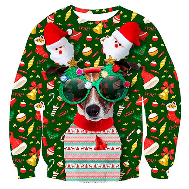 Funny Fake Christmas Sweater Unisex Men Women Ugly Christmas Sweater For Holidays Santa Elf Sweater Autumn Winter Xmas Clothing