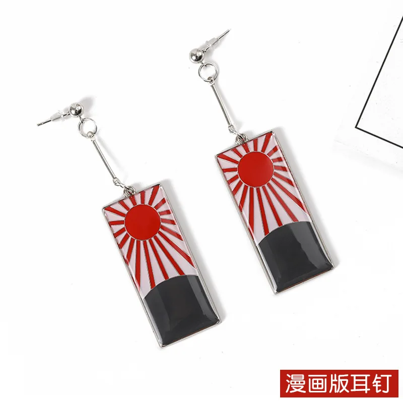 Серьги Kamado Tanjirou Demon Slayer Kimetsu No Yaiba для женщин, массивные Винтажные серьги, ювелирные изделия, модные аксессуары