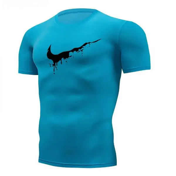 Мужские футболки для бега с принтом быстросохнущие Компрессионные спортивные футболки Фитнес футболка для тренажерного зала и бега футболки футбол спортивная одежда Джерси - Цвет: Photo Color 14