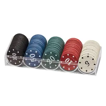 

100PCS Poker Chips Transparent Plastic Boxed with Digital Chips Entertainment Game Tokens Bingo Chips Cards Game Accessories