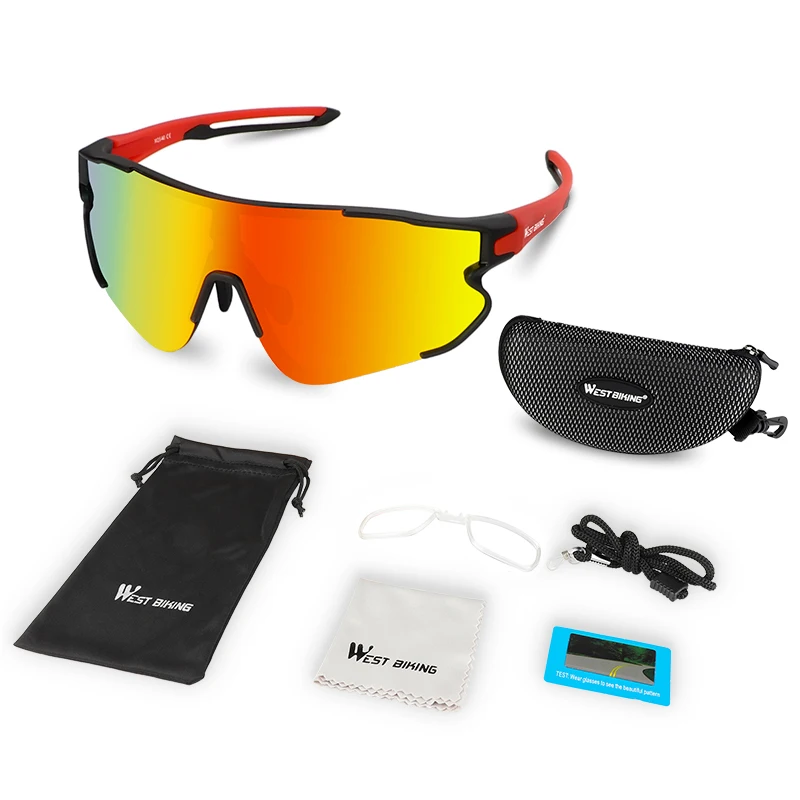Lunettes de soleil de sport polarisées UV400 avec verres HD WEST BIKING