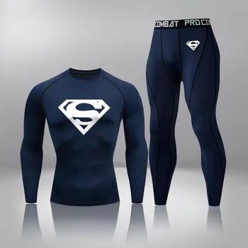 

New Thermal underwear set Men's clothing brand Compression sports underwear Quick-drying jogging suit Winter warm MMA underwear