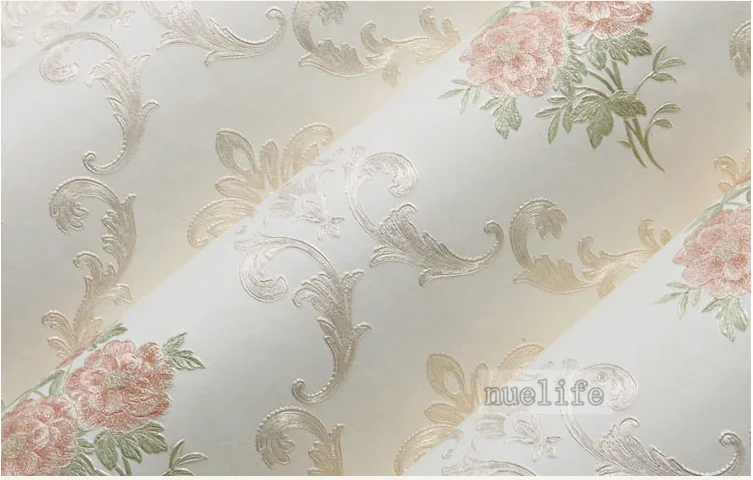 Blue pattern pattern non-woven wallpaper simple modern pastoral European bedroom living room wedding room background wallpaper