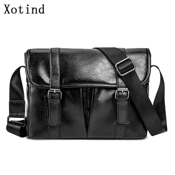 

Luxury Brand Men Bags Vintage Black Shoulder Bag Business Messenger Bag 2019 Fashion For Men Sling Belt Crossbody Bag Male Bolsa