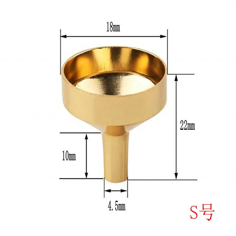 Mini Gold Funnel Aluminium Material for Filling Small Bottles Transferring Liquid Refill Perfume Essential Oil Lab 10 Pieces metal funnels