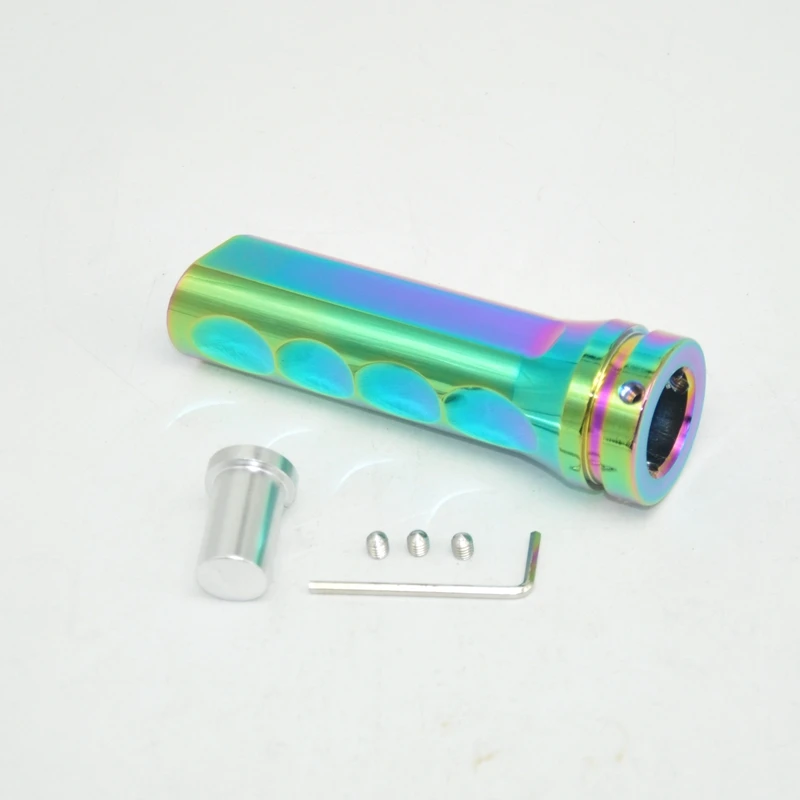 Hand Brake Grip Cover Neo Chrome Aluminum Car Handle Hand Brake Sleeve Universal Fitment