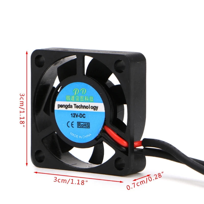 DC 12V 30*30*7 мм Ювелирные наборы с маленьким 2Pin бесщеточный 2-провод 3007S осевой кулер